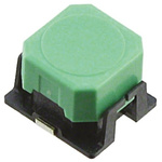 Green Cap Tactile Switch, SPST 50 mA @ 16 V dc Through Hole