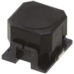 Black Cap Tactile Switch, SPST 50 mA @ 16 V dc Through Hole