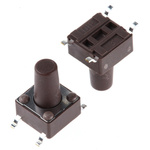 Brown Stem Tactile Switch, SPST 50 mA @ 12 V dc 9.5mm Surface Mount