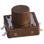 Brown Cap Tactile Switch, SPST 50 mA @ 12 V dc Surface Mount