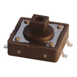 Brown Cap Tactile Switch, SPST 50 mA @ 12 V dc 4.3mm Surface Mount