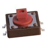 Red Cap Tactile Switch, SPST 50 mA @ 12 V dc 4.3mm Surface Mount