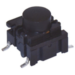 IP67 Black Cap Tactile Switch, SPST 50 mA @ 24 V dc