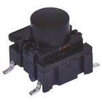 IP67 Black Cap Tactile Switch, SPST 50 mA @ 24 V dc