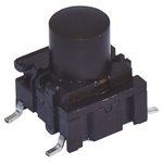 IP67 Black Cap Tactile Switch, SPST 50 mA @ 24 V dc