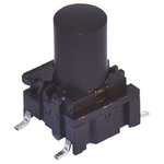 IP67 Black Cap Tactile Switch, SPST 50 mA @ 24 V dc