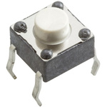 White Tactile Switch, SPST 50 mA @ 12 V dc 1.6mm Through Hole