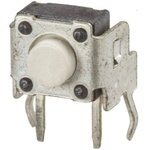 White Tactile Switch, SPST 50 mA @ 12 V dc 1.3mm Through Hole