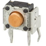 Pink Tactile Switch, SPST 50 mA @ 12 V dc 1.3mm Through Hole