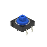 Blue Cap Tactile Switch, SPST 50 mA 3mm Snap-In