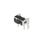 Black Button Tactile Switch, SPST 50 mA Snap-In