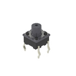 Grey Button Tactile Switch, SPST 50 mA 3.3mm Snap-In