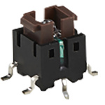 Brown Rectangular Tactile Switch, SPST 50 mA 2.2mm Surface Mount