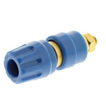 930103702 | Hirschmann Test & Measurement 35A, Blue Binding Post With Brass Contacts and Gold Plated - 8mm Hole Diameter