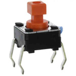 IP00 White Cap Tactile Switch, SPST 0.05A 6mm Through Hole