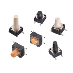 Black Round Tactile Switch, SPST 50 mA 8mm PCB