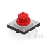 Red Cap Tactile Switch, SPST 50mA 3mm Through Hole
