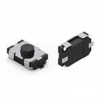 IP67 Black Tact Switch, SPST 50mA 2.3mm Surface Mount