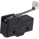 Omron Z Series Roller Lever Limit Switch, NO/NC, IP00, SPDT, 500V ac Max, 15A Max