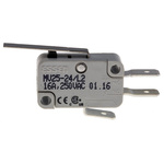 RS PRO Long Straight Lever Micro Switch, Quick Connect Terminal, 16 A @ 250 V ac, SP-CO