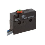 ZF Button Micro Switch, Lead Wire Terminal, 100 mA @ 30 V dc, SPDT, IP6K7