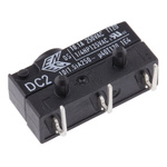 ZF Button Micro Switch, Right Angle PCB Terminal, 10.1 A @ 250 V ac, SPDT, IP6K7