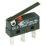 ZF Hinge Lever Micro Switch, Solder Terminal, 100 mA @ 30 V dc, SPDT, IP6K7