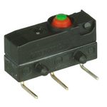 ZF Button Micro Switch, Solder Terminal, 100 mA @ 30 V dc, SPDT, IP6K7