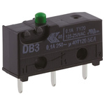 ZF Plunger Micro Switch, PCB Terminal, 100 mA @ 30 V dc, SPDT