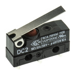 ZF Hinge Lever Micro Switch, Solder Terminal, 10.1 A @ 250 V ac, SPDT, IP6K7