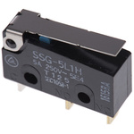 Omron Hinge Lever Subminiature Micro Switch, Solder Terminal, 5 A @ 125 V ac, SPDT, IP40