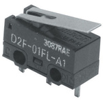Omron Roller Lever Micro Switch, PCB Terminal, 100 mA @ 30 V dc, SPDT, IP40