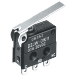 Omron Hinge Lever Micro Switch, Solder Terminal, 100 mA @ 30 V dc, SPDT, IP67