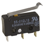 Omron Simulated Roller Lever Micro Switch, Solder Terminal, 10.1 A @ 250 V ac, SPDT, IP40