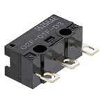 Omron Pin Plunger Micro Switch, Solder Terminal, 100 mA @ 30 V dc, SPDT, IP40