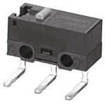 Omron Pin Plunger Micro Switch, Left Angle PCB Terminal, 3 A @ 125 V ac, SPDT, IP40