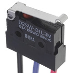 Omron Simulated Roller Lever Micro Switch, Pre-wired Terminal, 100 mA @ 30 V dc, SPDT, IP67