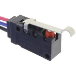 Omron Simulated Roller Lever Micro Switch, Pre-wired Terminal, 100 mA @ 30 V dc, SPDT, IP67