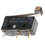 Omron Roller Lever Micro Switch, Through Hole Terminal, 5 A @ 125 V ac, SPDT, IP40