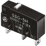Omron Pin Plunger Subminiature Micro Switch, Solder Terminal, 5 A @ 125 V ac, SPDT, IP40