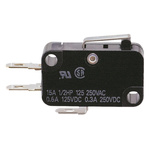 Omron Short Hinge Lever Micro Switch, Tab Terminal, 100 mA @ 30 V dc, SPDT, IP40