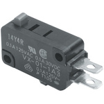 Omron Pin Plunger Micro Switch, Tab Terminal, 100 mA @ 30 V dc, SPDT, IP40