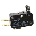 Omron Short Roller Lever Micro Switch, Tab Terminal, 5 A @ 250 V ac, SPDT, IP40