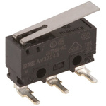 Panasonic Hinge Lever Micro Switch, Left Angle PCB Terminal, 5 A @ 250 V ac, SP-CO