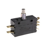 ZF Button Micro Switch, Tab Terminal, 15 A @ 250 V ac, DPDT
