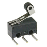 ZF Roller Lever Micro Switch, Left Angle PCB Terminal, 50 mA @ 30 V dc, SPDT