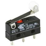 ZF Short Roller Lever Micro Switch, PCB Terminal, 6 A @ 250 V ac, SPDT, IP6K7