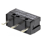 Omron Pin Plunger Micro Switch, PCB Straight Terminal, 100 mA @ 5 V dc, SPST, IP40