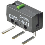 Omron Pin Plunger Micro Switch, Left Angle PCB Terminal, 100 mA @ 5 V dc, SPST, IP40
