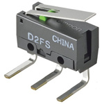 Omron Hinge Lever Micro Switch, Left Angle PCB Terminal, 100 mA @ 5 V dc, SPST, IP40